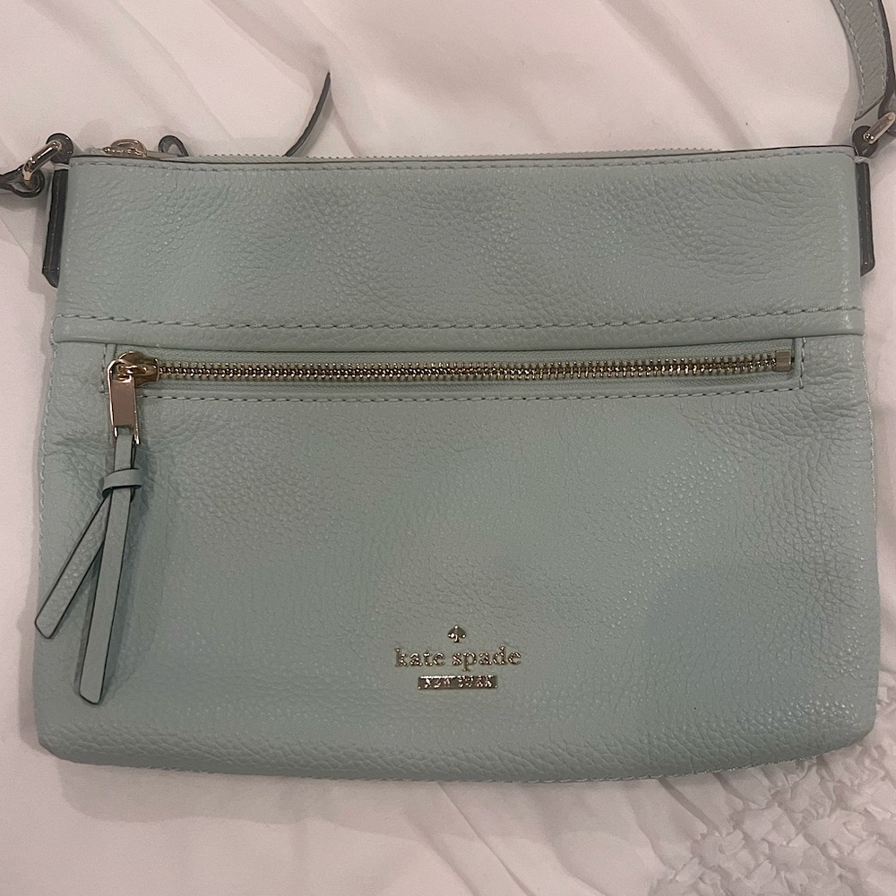 Kate Spade light blue leather crossbody bag
